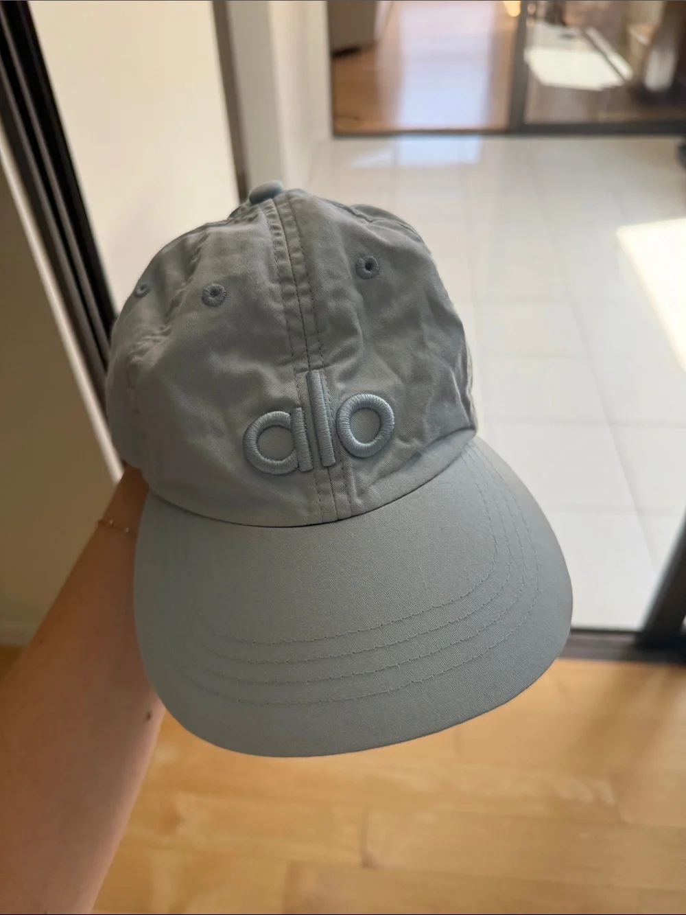 ALO Yoga women’s Pale Blue Logo Baseball Cap